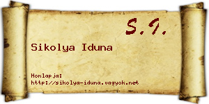 Sikolya Iduna névjegykártya